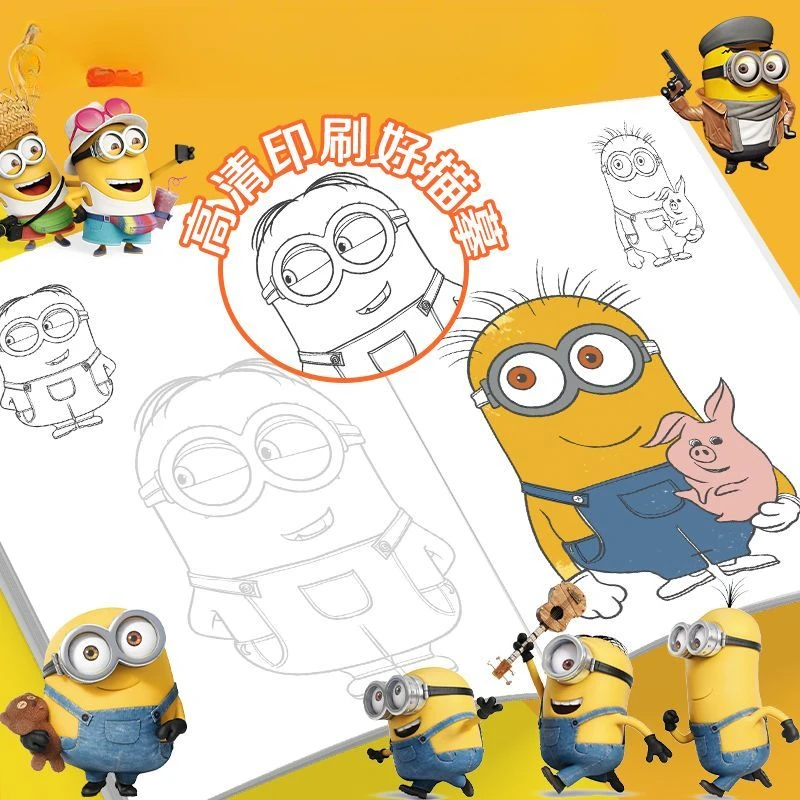 Despicable Me Minions animación Manga línea borrador cómics libro de imágenes para colorear juguetes educativos para niños libro de dibujo al por mayor