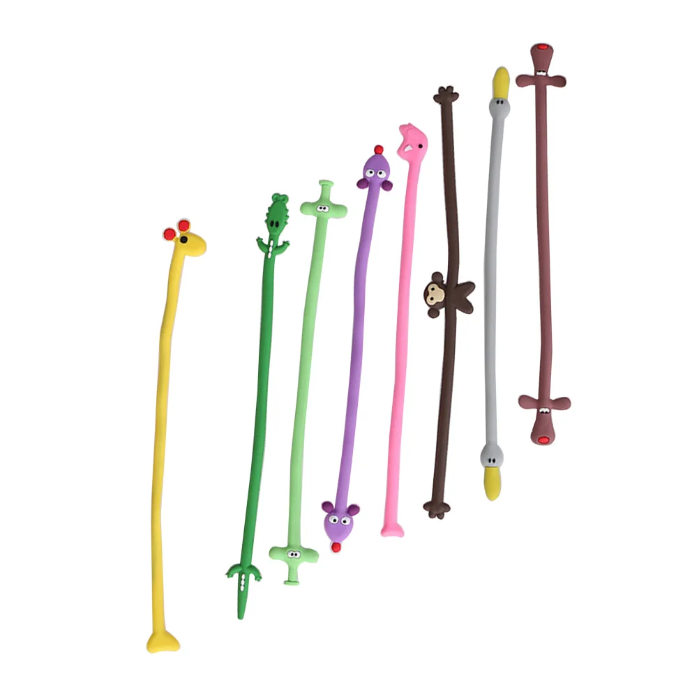 

8 Pcs Cartoon Cable Organizer Cute Animal Shapes Wire Winders Desk Ties Cord Management Cellphone Computer Lightweight Practical