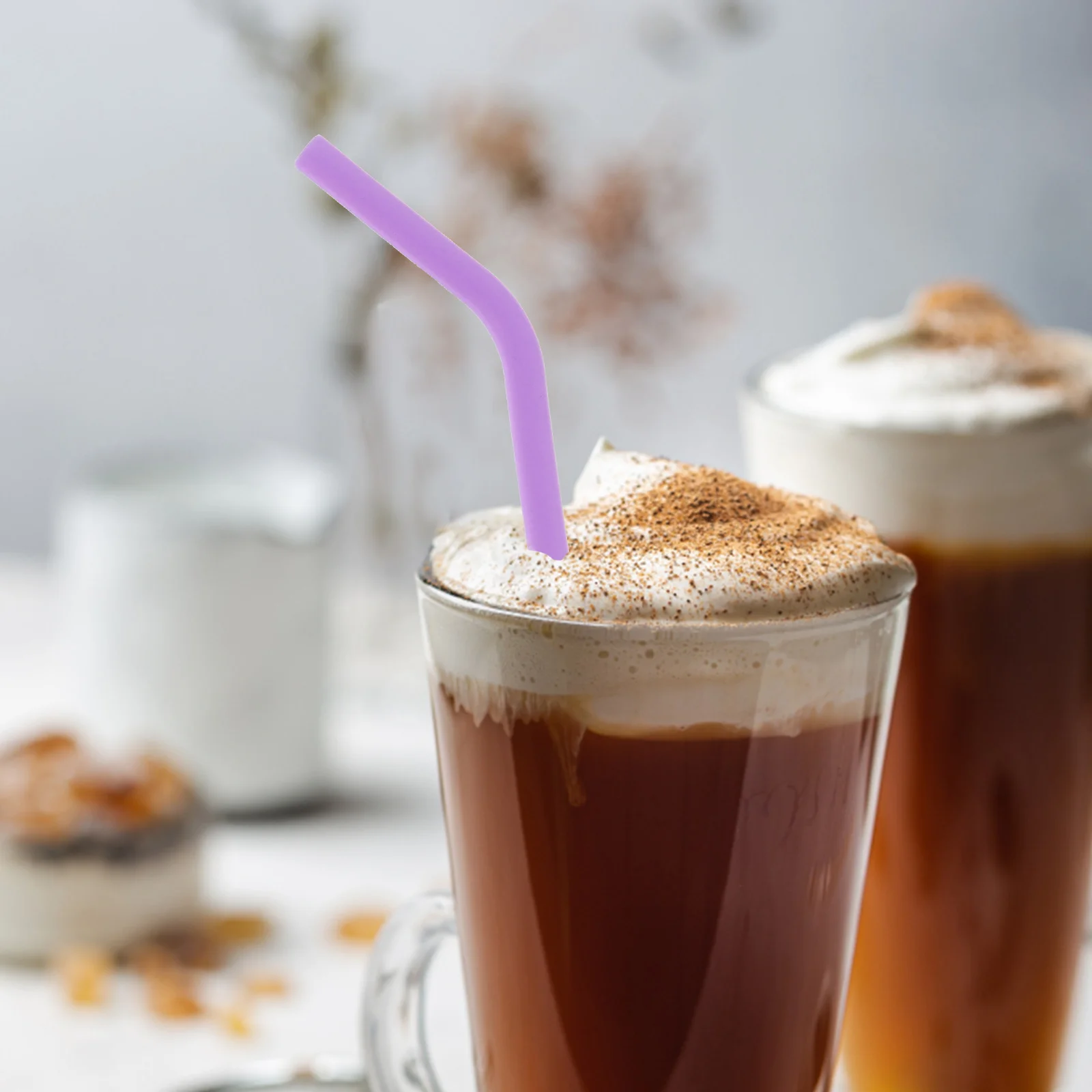 

Silicone Straw Set Straws Kids Reusable Drinking Beverage for Cocktails Creative Clean