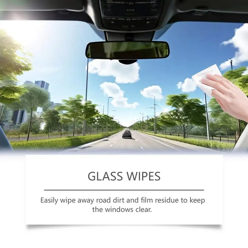 Car Glass Oil Film Removal Wipes 40 Sheets Oil Film Removing Anti-fog Wet Towel Powerful Oil Film Cleaner Agent Wipes Easily