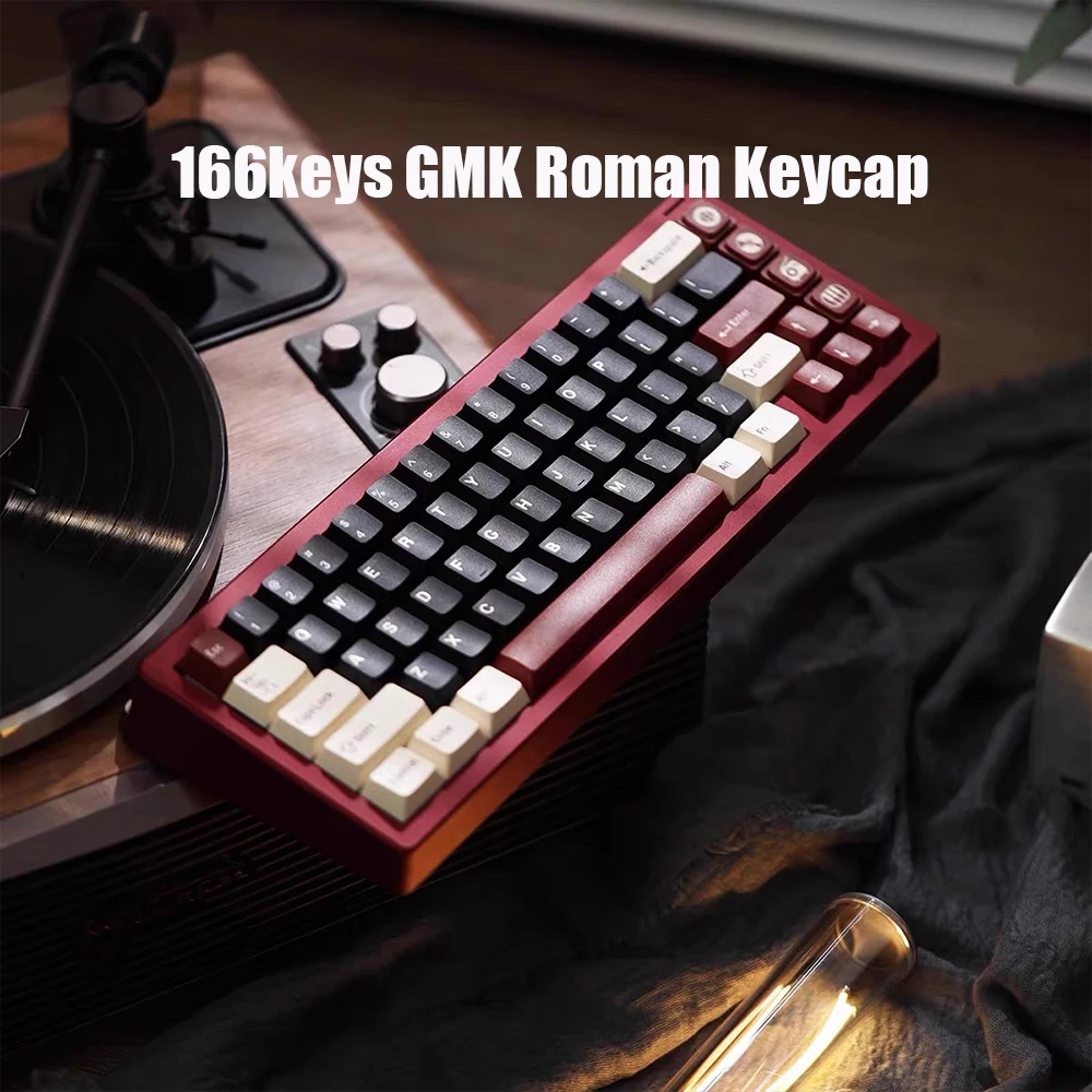 

166keys GMK Roman Keycap Retro PBT Two-color Molding Complete Set Cherry Profile Keycaps Suitable for Megalion Wooting Keyboard