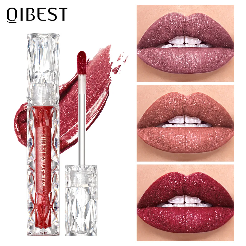 Waterproof Glitter Líquido Batom Brilhante Diamante Brilhante Lip Gloss, Long Lasting Shimmer, esmalte matiz, maquiagem perolado, 10 cores