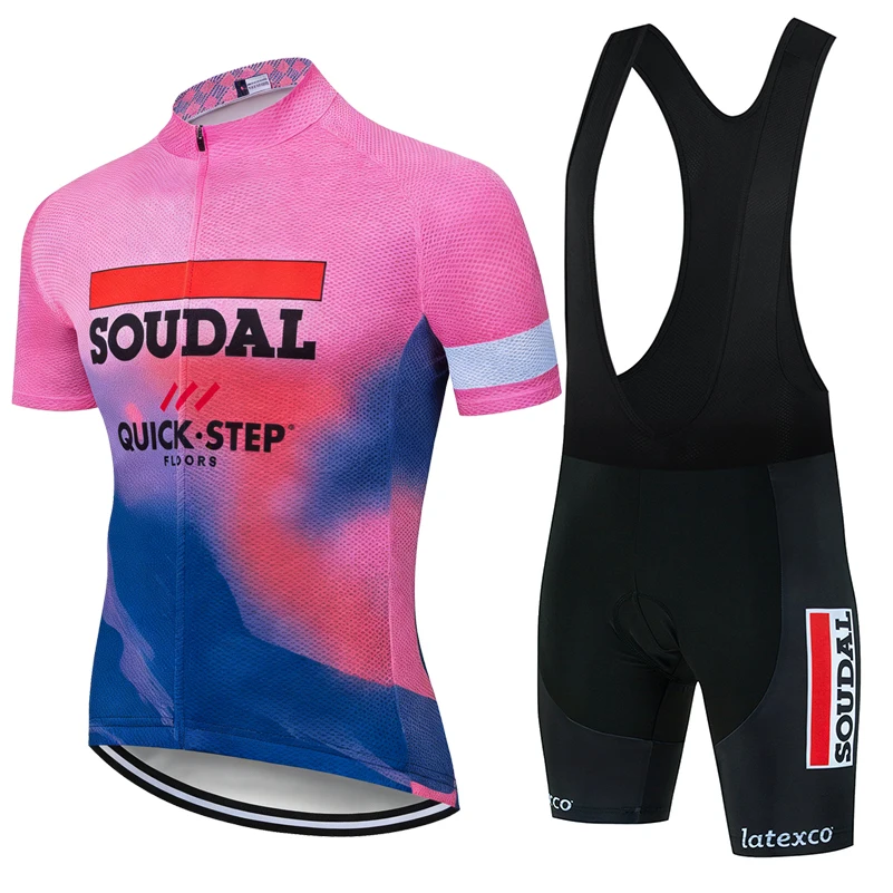 Ropa de Ciclismo 2026 SOUDAL Quick Step para Hombre, Conjunto de Verano de Manga Corta, Ropa de Ciclismo MTB, Transpirable, para Bicicleta de Carretera
