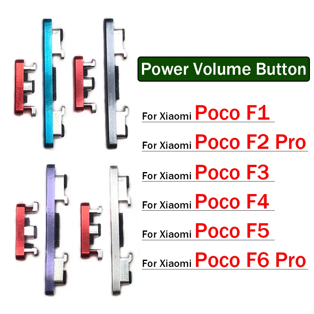 

Новинка для Xiaomi Poco F1 F2 Pro F3 F4 5G, кнопка регулировки громкости + кнопка включения/выключения питания, набор запасных частей