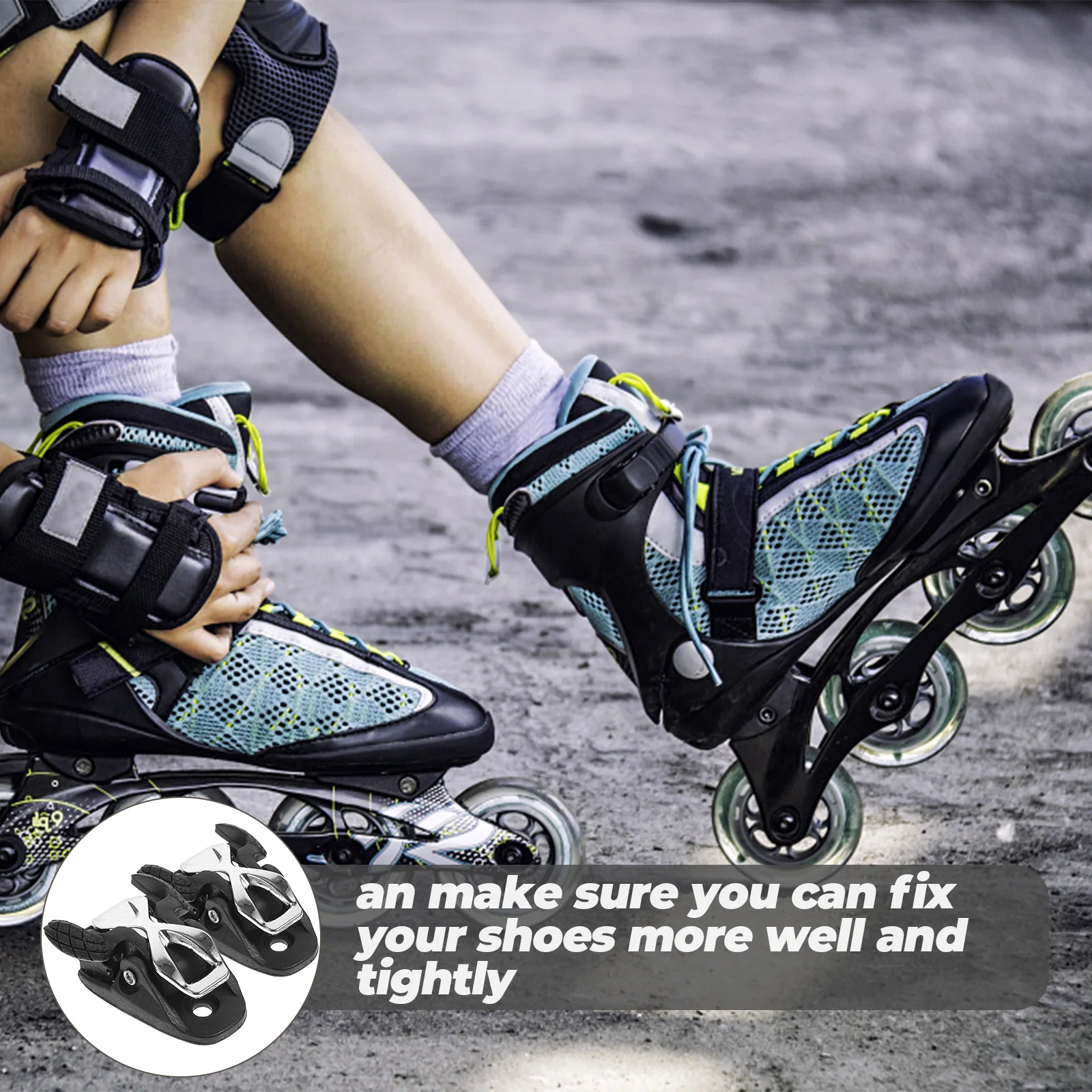 2Pcs Adjustable Buckles PVC Portable Roller Skate Fixing Accessories Durable Skating Shoe Supplies Skateboarding