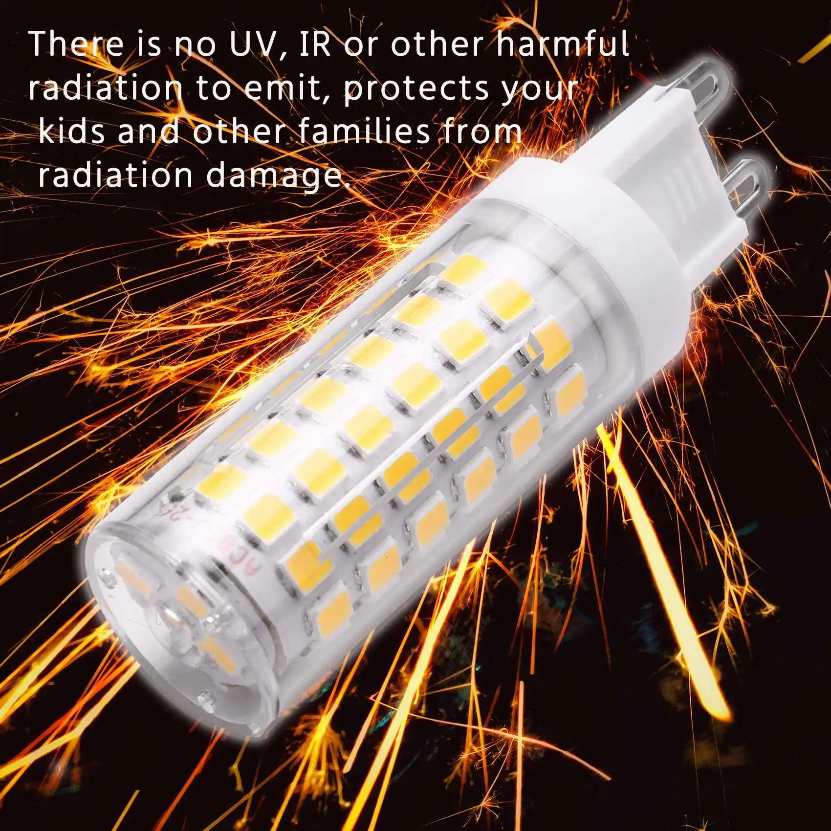 A97G 10W G9 100 LED لمبات الإضاءة LED لمبات إضاءة الذرة السيراميك، لا وميض، زاوية شعاع واسعة، 2PCS أبيض طبيعي #6