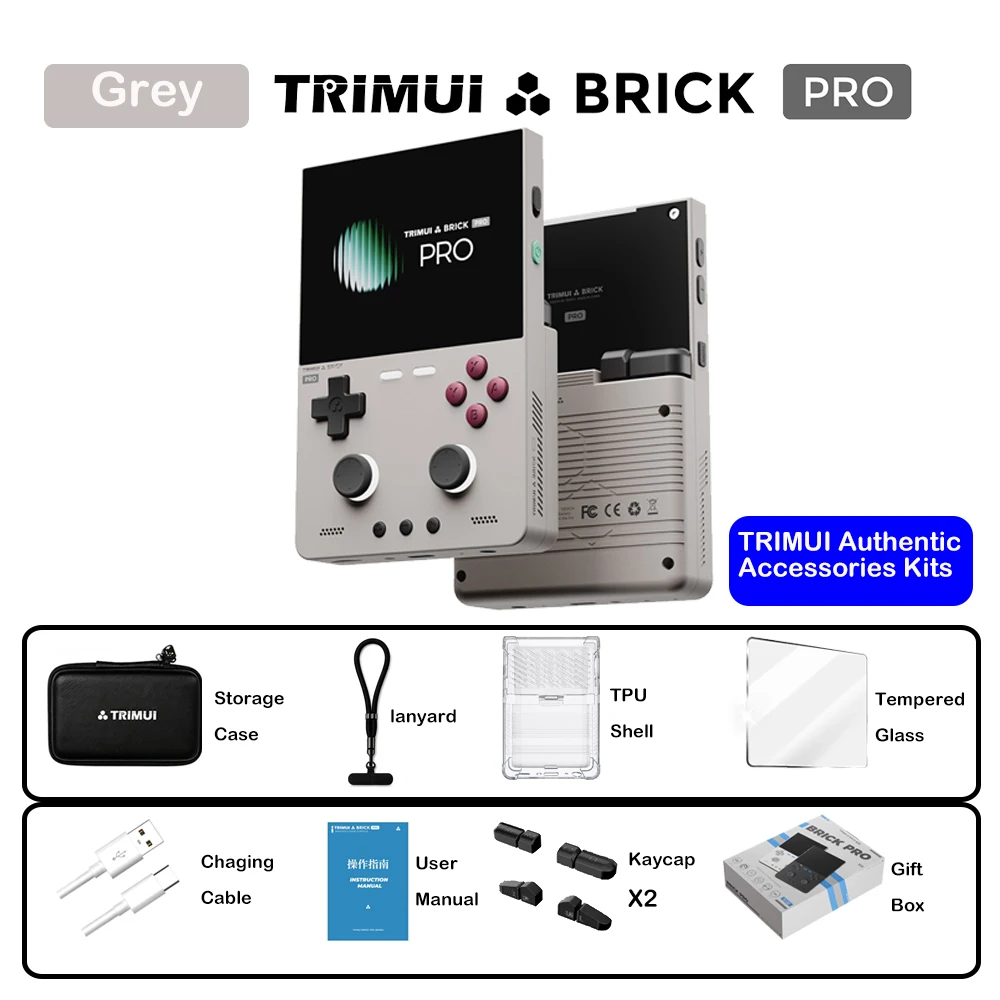 Console Portátil TrimUI Brick Pro Linux de Código Aberto, Player de Jogos Retro de 3.95", Presente para Gamers