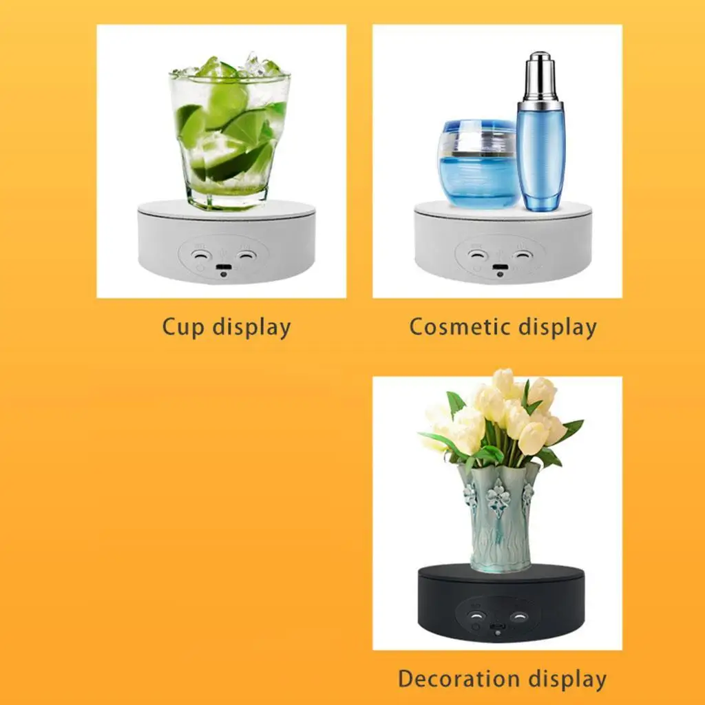 Electric Rotating Display USB Charging Turntable for Photography Show Stand Black