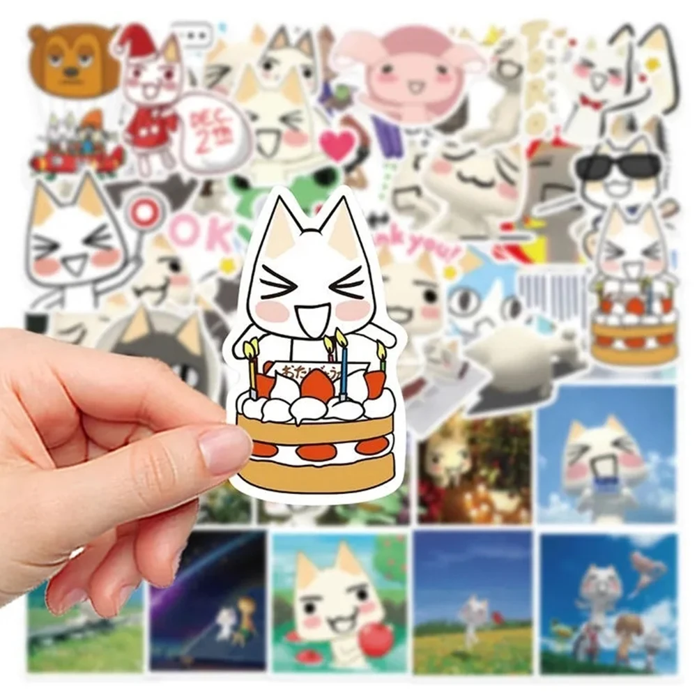 10/30/50pcs Cartoon Toro Inoue Cat Stickers Aesthetic Kawaii Cartoon Decal Waterproof DIY laptop Car Stationery Kids Sticker Toy