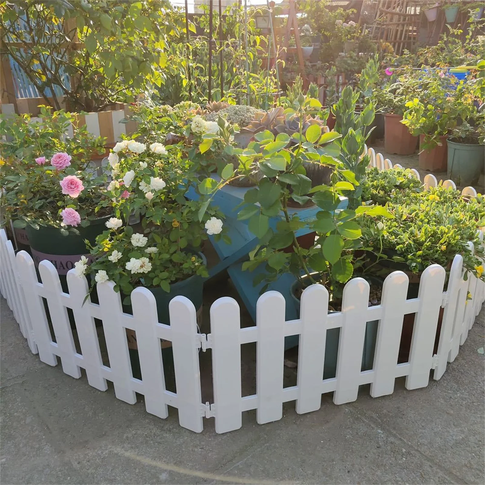 Garden Picket Fence White Edgings Garden Picket Fence Ornamental Grass Lawn Flowerbeds Plant Borders for Indoor Outdoor Villas