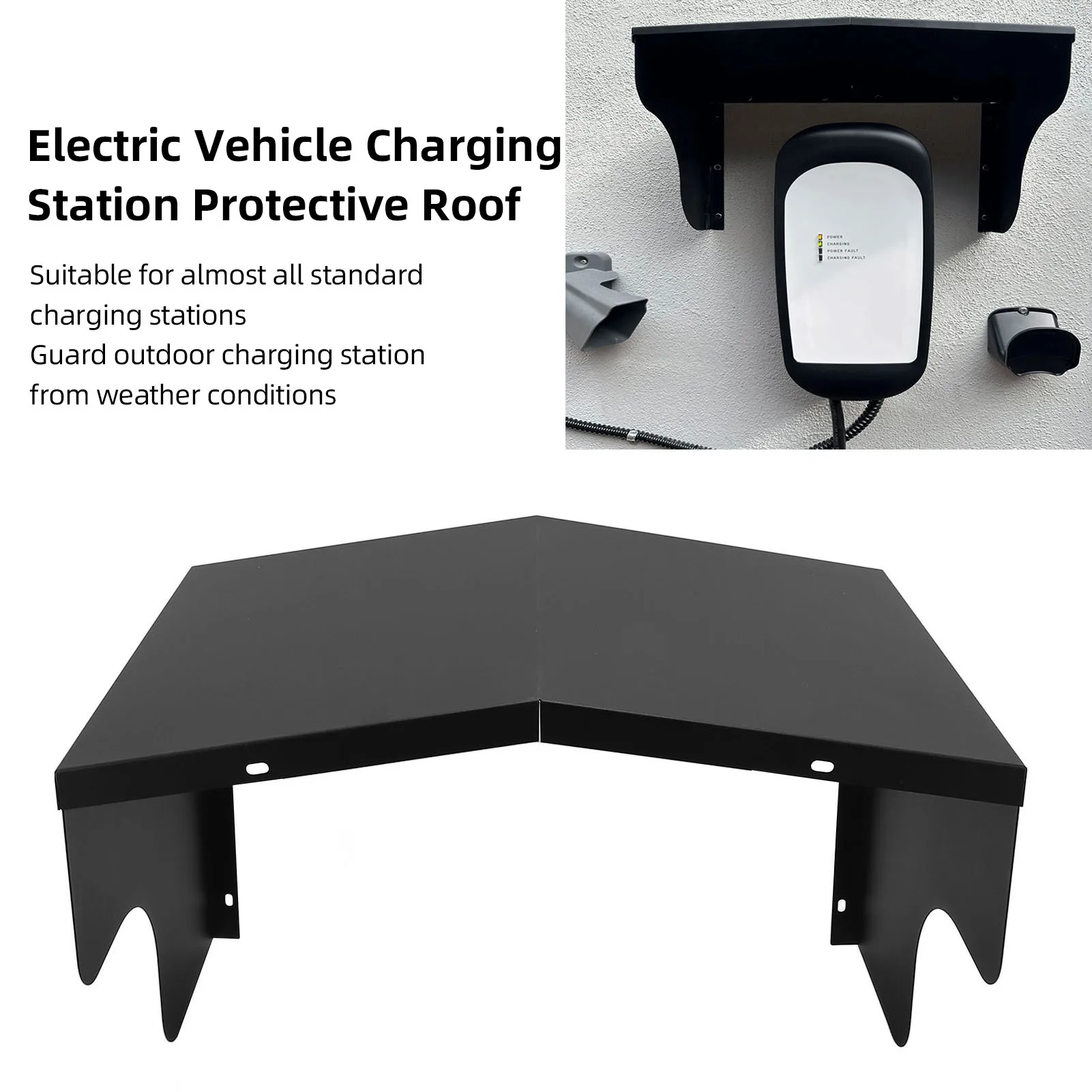 Weather Proof Electric Vehicle Charging Station Roof Carbon Steel Protective Cover for EV Charger Post