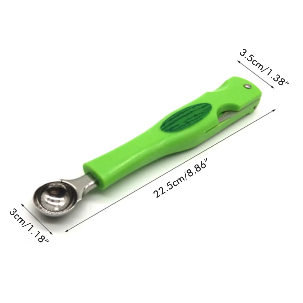 Melon Baller Scoop Fork Cutter Multifunctional Stainless Steel Fruit Scooper Watermelon Baller Scoop Carving Cutter