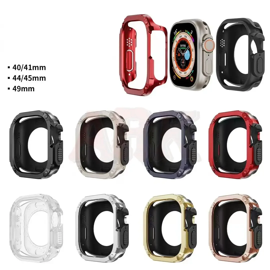 애플 워치용 보호 케이스, 2 in 1, 49mm 액세서리, 만능 보호 범퍼, 강화 커버, 애플 워치 울트라 케이스