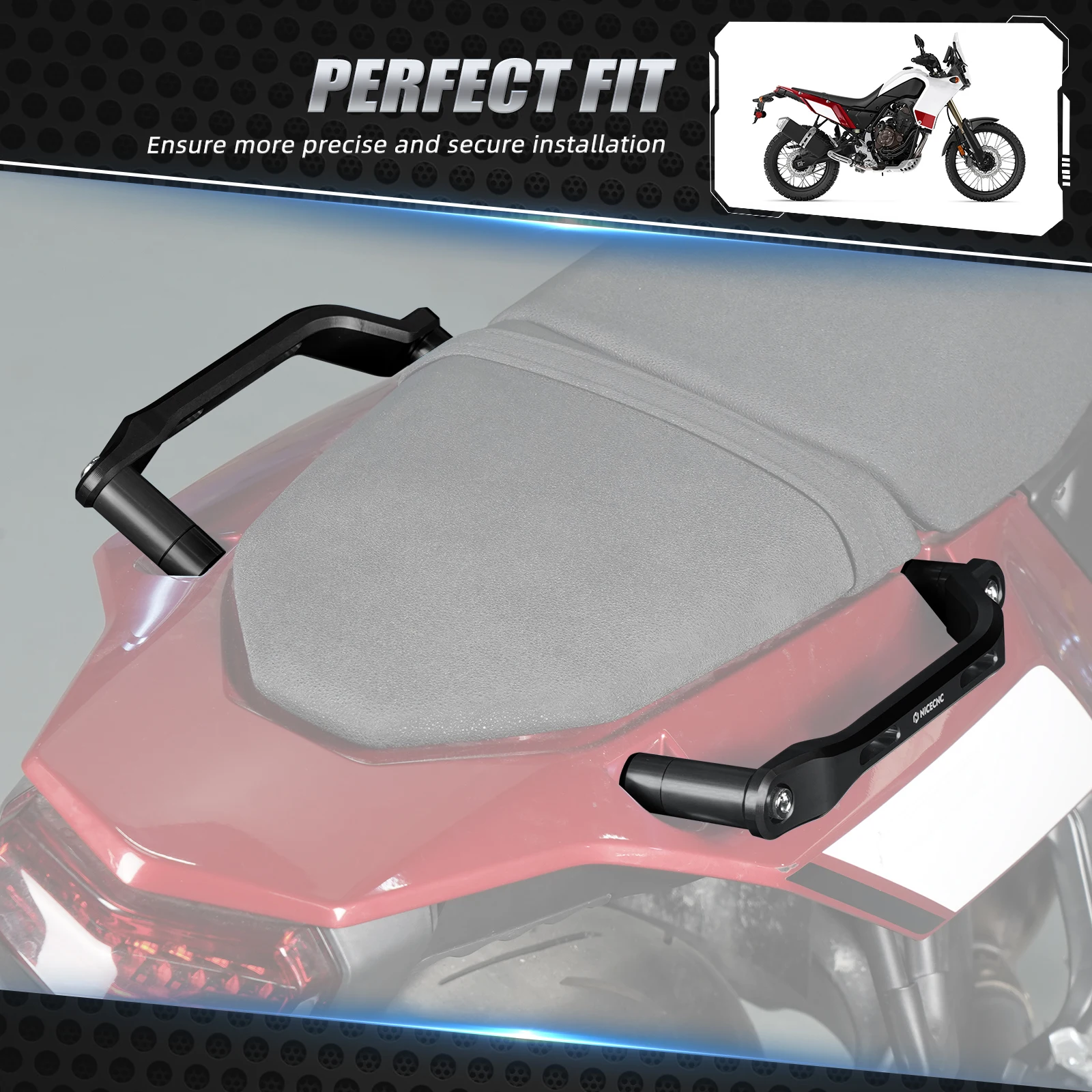 Für Yamaha Tenere 700 T700 XTZ700 2019-2024 Beifahrer-Rückhaltegriff Befestigungshalterungen für Yamaha Tenere 700 Zubehör – Detail 7