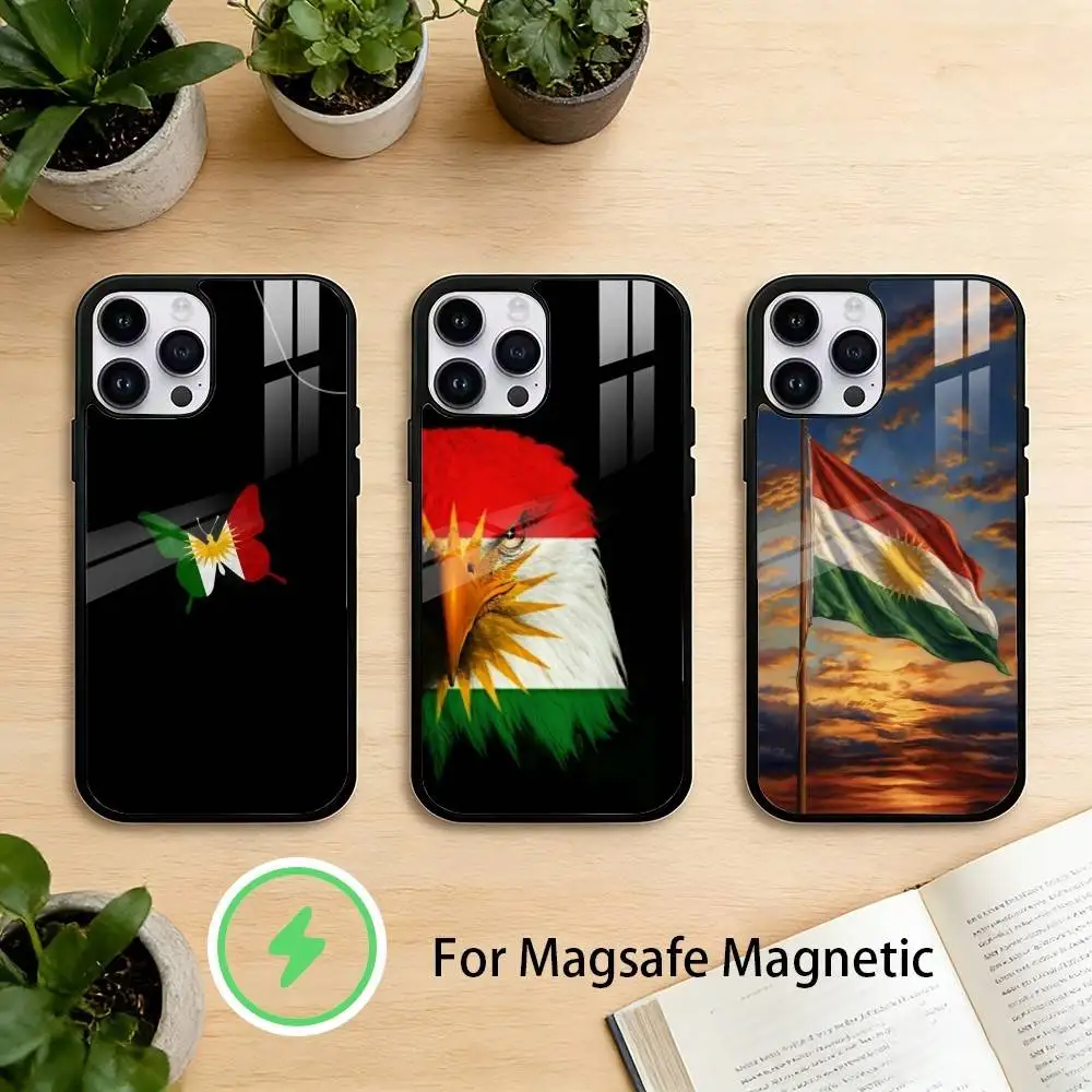 

K-Kurdistan F-Flag Art Phone Case For iPhone 17/16/15/14/13/12/Plus/Pro/Max for Magnetic Wireless Charging