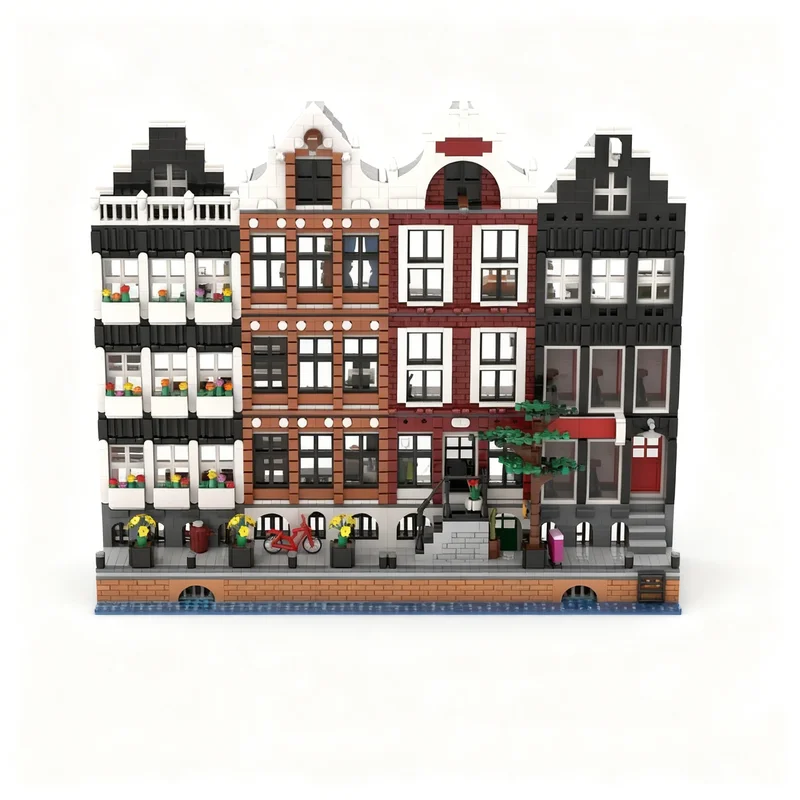 10394pcs MOC Modular Buildings Amsterdam Model Toys Building Blocks Christmas Gift Construction Idea DIY Brick Assemble Creative