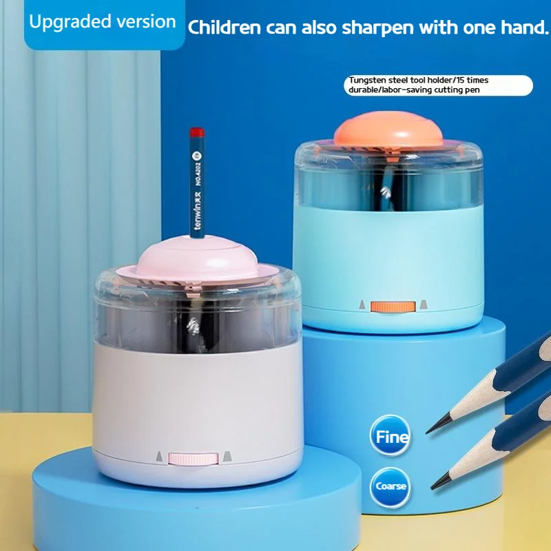 Battery Pencil Sharpener Usb Electric Sharpener Energy-saving Semi-automatic Cat Claw Design Color Pencil Sharpener