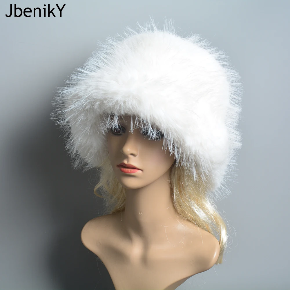 

2024 New Style Fake Fur Hats Super Soft Women Winter Hat Cotton Lining Warm Russian Fashion Ski Beanies Plush Solid Color