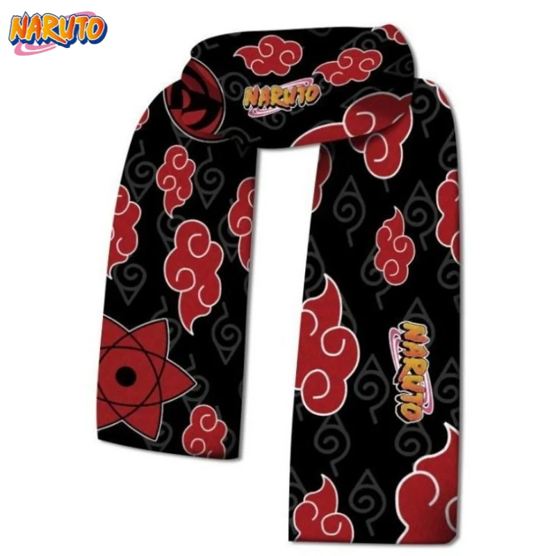 Naruto Uchiha Itachi anime peripheral creative double-sided crystal velvet autumn and winter warm scarf gift for boys and girls