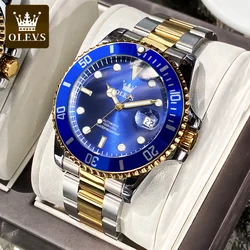 OLEVS, reloj automático para hombre, reloj de buceo de lujo, resistente al agua, luminoso, de acero inoxidable, reloj mecánico de negocios para hombre, reloj para hombre