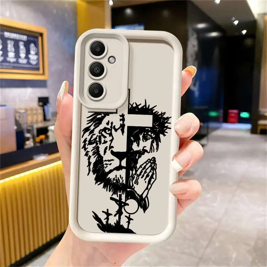 Lion On The Cross J-Jesuss Case for Samsung Galaxy A56 A34 A15 A16 A53 A54 A26 A32 A23 A35 A36 A51 A73 A12 A13 Phone Cover A71 - view 3