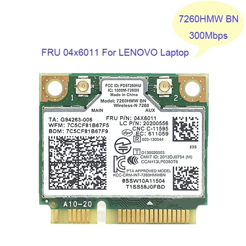 7260HMW Wireless Card 04X6011 2.4Ghz BT4.0 High Speed for Laptops K4350 K4250 B5400 M5400 M4400S S410 S310 S540