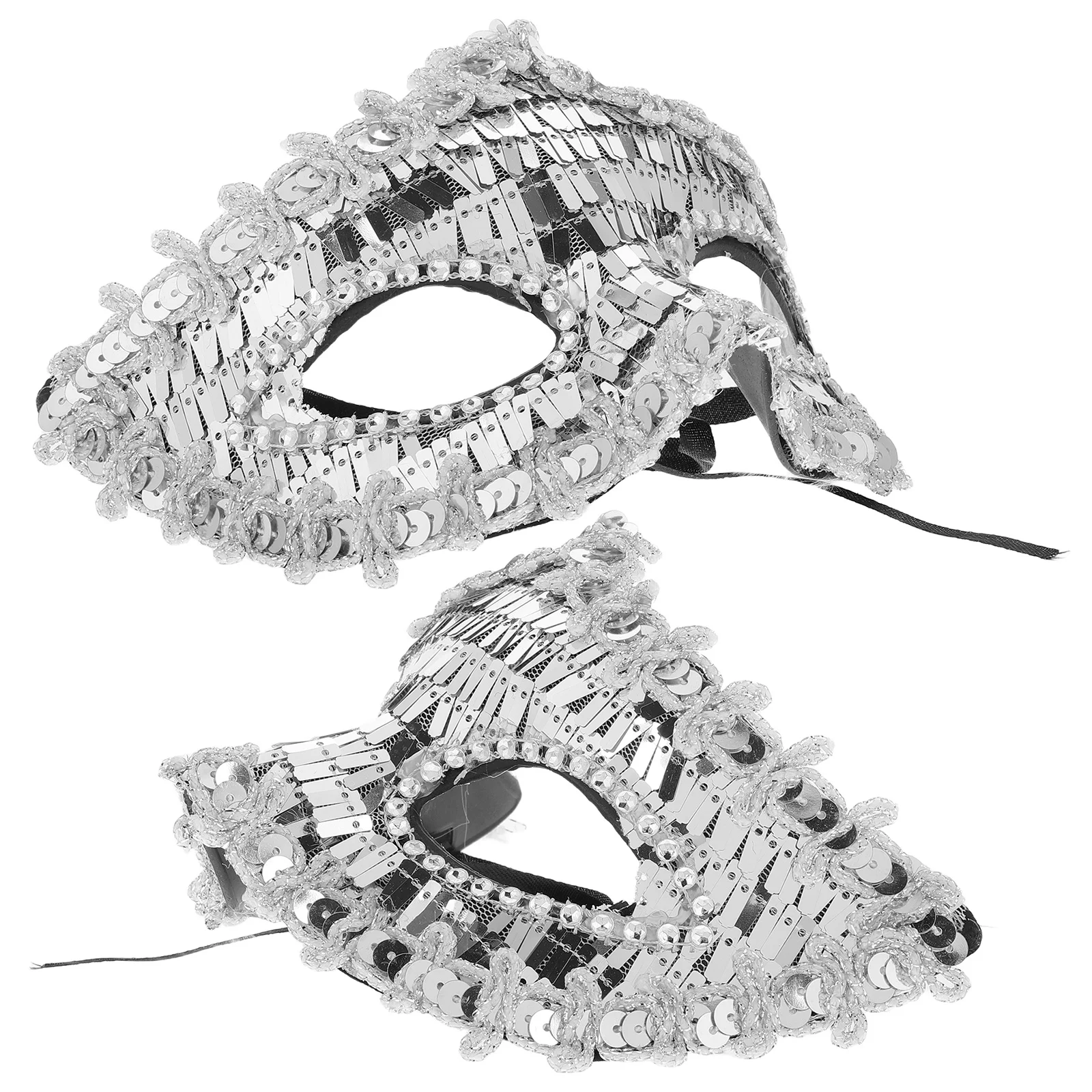 

Half Face Masquerade Mask Sparkly Sequin Glow Effect for Halloween Mardi Gras Venetian Costume Party Bridal Evening Gathering