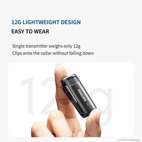 Imagen 2 del producto Philips DLM3545 micrófono Lavalier inalámbrico portátil 2,4G grabación de Audio y vídeo portátil micrófono a prueba de viento para iPhone Android iPad