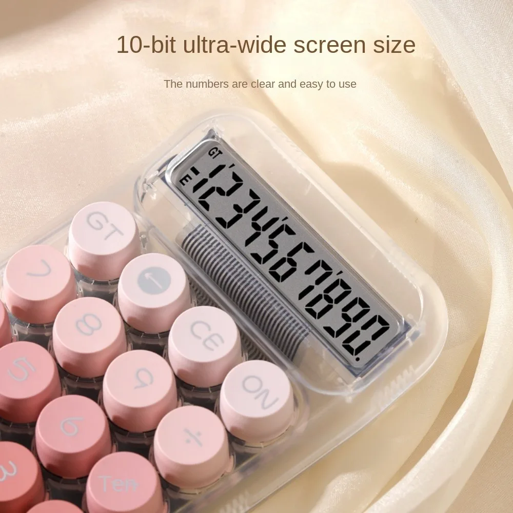 

Widescreen Transparent Electronic Calculator 10 Digits Display Creative Transparent Pretty Calculators Portable Colorful