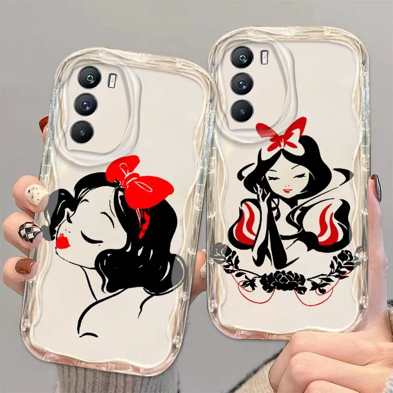 

Art Princess Snow White Bow For Xiaomi Mi 11 12 12T 14 15 Lite Ultra Poco F4 X3 X5 X6 X4 X7 M6 F6 Pro 5G Wave Oil Phone Case