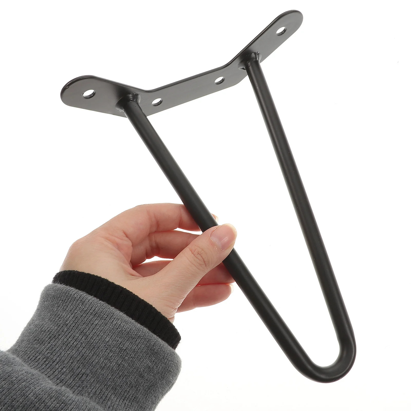 2 pezzi Bobby Pins Base per tavolo cavo nero gambe da pranzo mobili in metallo sostituzione della sedia bancone semplice