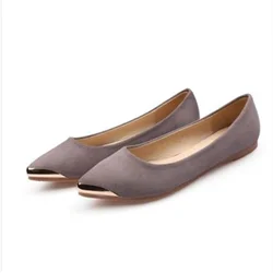 Kobieta Zapatos Mujer 2022 nowości marka Metal Pointy Toe Plus rozmiar 3-48 jazdy Pregant buty mieszkania Slip-Ons czarny różowy czerwony