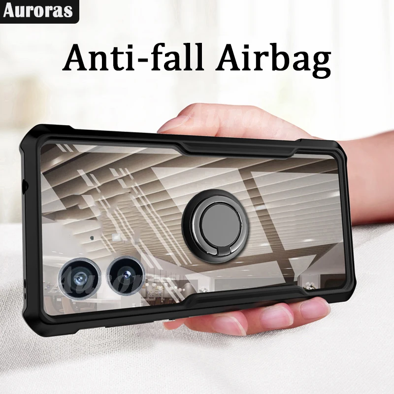 Auroras For Nothing Phone 2 Case With Holder Ring Clear Airbag Frame Shockproof Soft Shell For Nothing Phone 1 Back Cover image 2