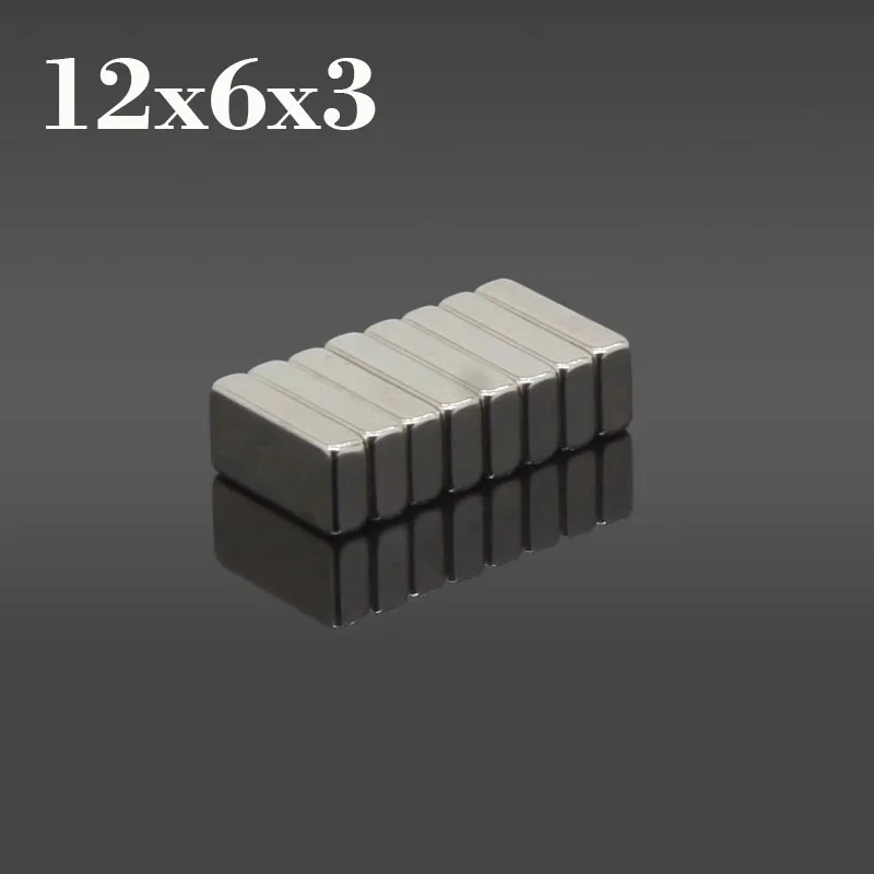 

10-100pcs 12x6x3 Neodymium Magnet N35 NdFeB Block Super Powerful Strong Permanent Magnets Imanes Neodimio Potentes 12mm*6mm*3mm