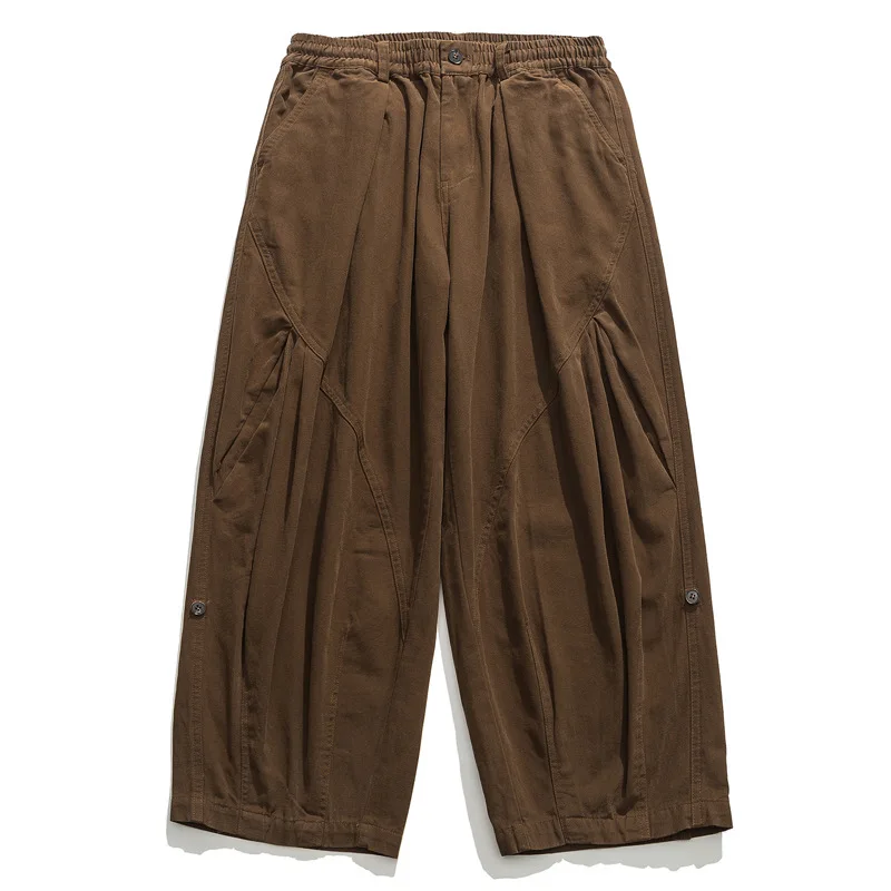 Japanese Oversized Men's and Women's Spring and Autumn Casual Wide Leg Pants, Retro Simple Straight Leg Loose Pants Unisex Style