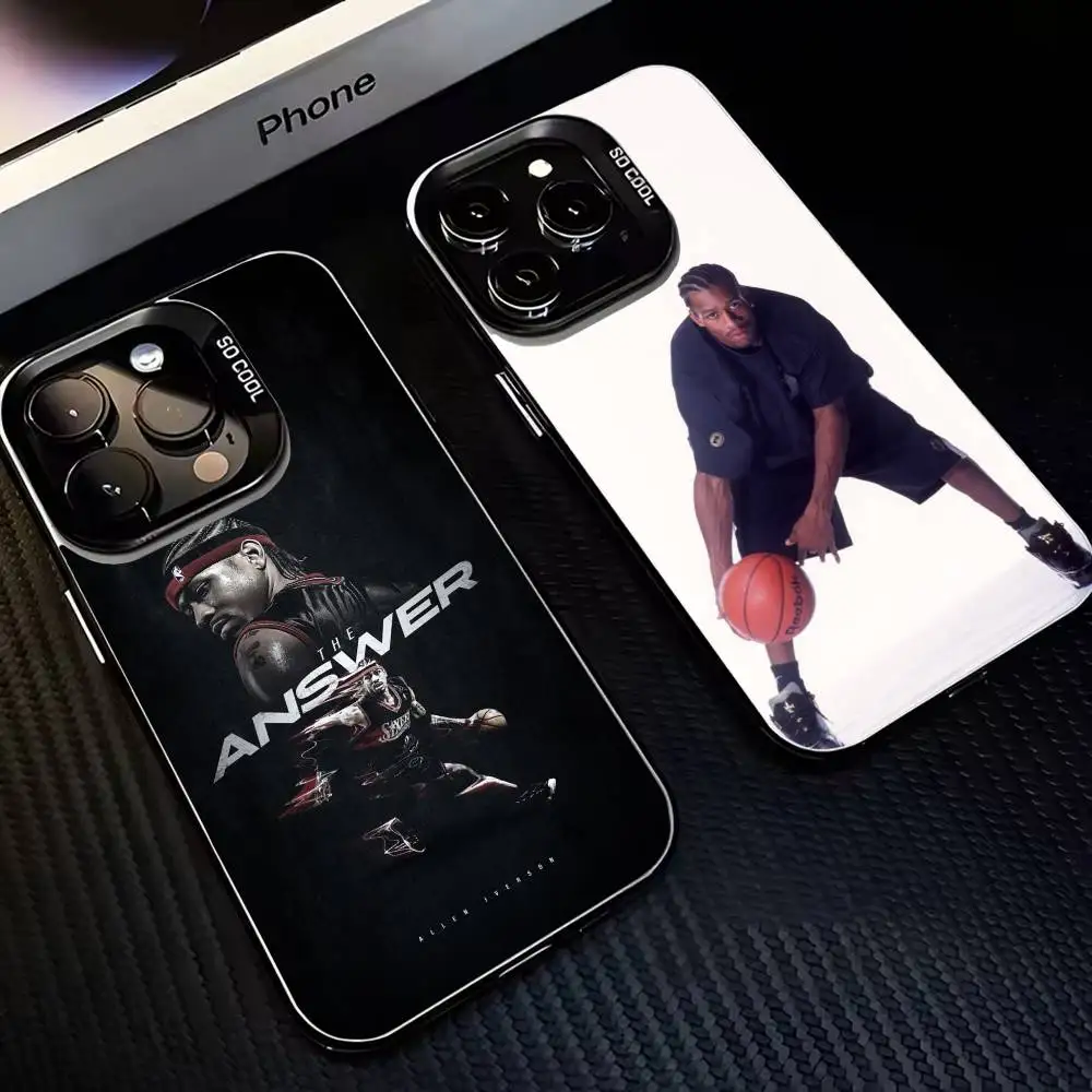

Чехол для телефона с обоями Allen Iverson для iPhone 17,16,15,14,13,12,11 Plus, Pro Max, черный матовый противоударный чехол