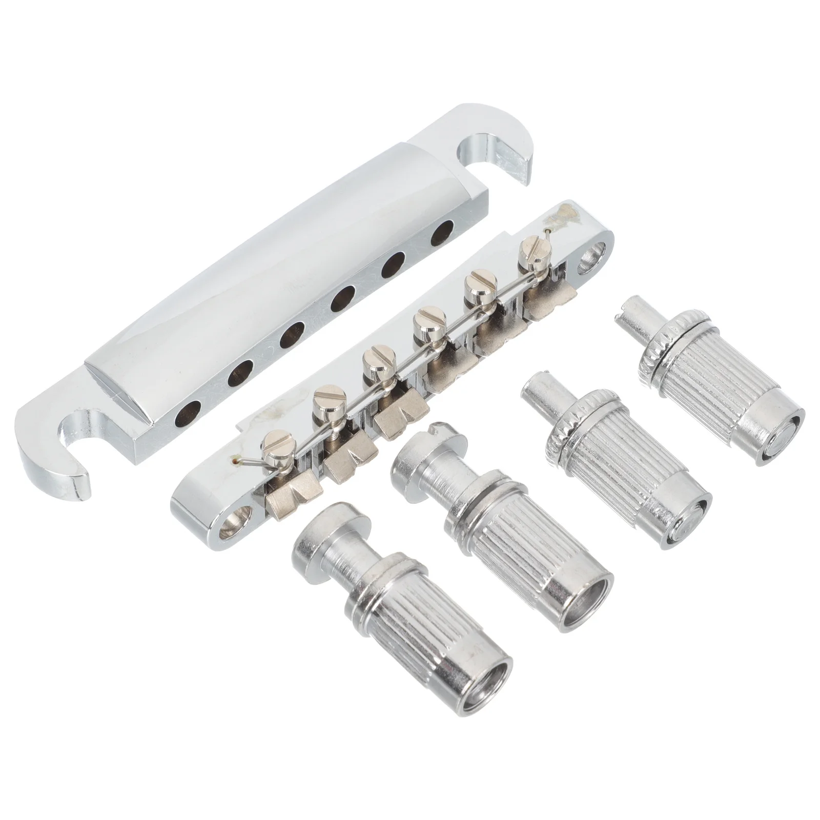 

1Set Metal Guitar Bridge Saddle Tailpiece Set High Durability Electric Guitar Bridge Replacement Parts for Smooth Tone Control
