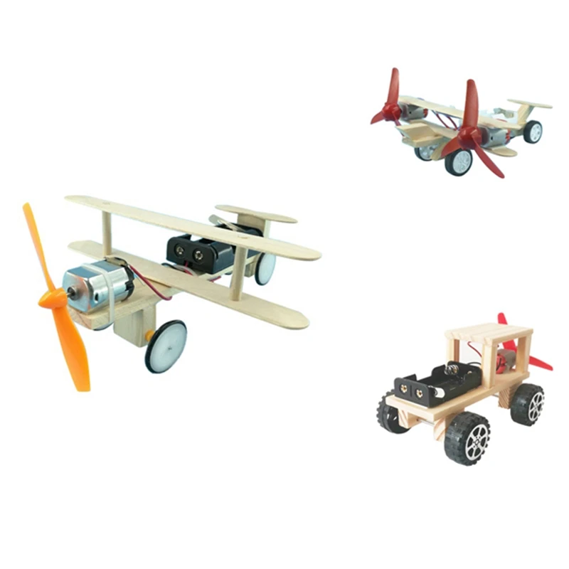 DIY Airplane Kids Wooden Puzzles Helicopter Students Handmade Model Glider Assembly Kit Boys Science Model