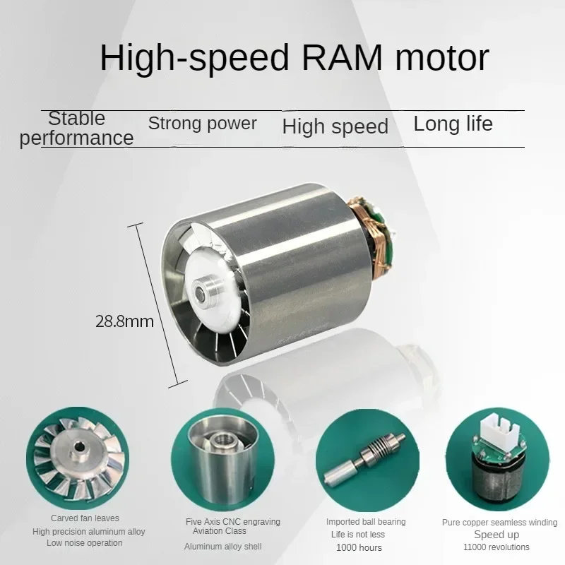 DC 7.4V 130000RPM Ultra-high Speed BLDC 3-Phase Brushless Motor Equipped w/ driver  Aluminum Alloy Impeller Ducted Fan