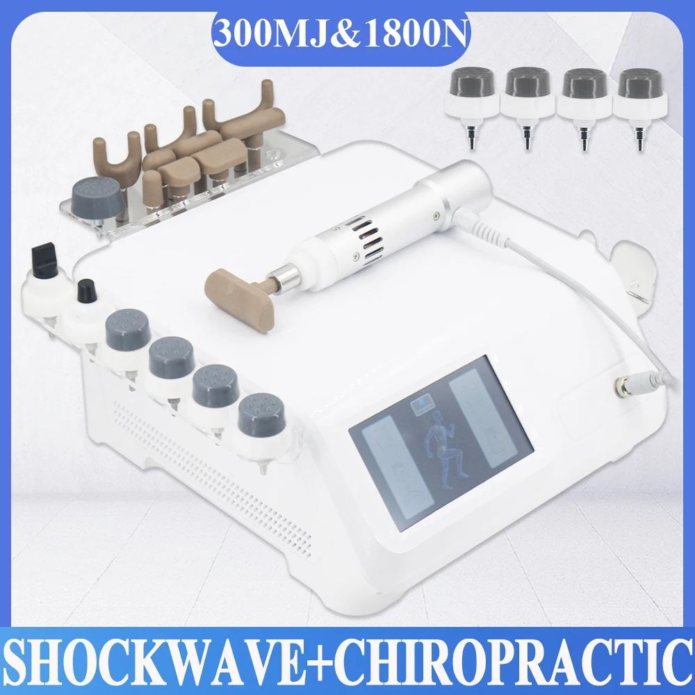 

New 2 In 1 Shockwave Therapy Machine For ED Treatment Relief Shoulder Pain Boby Massage Relaxation Corrective Spinal Gun 300MJ