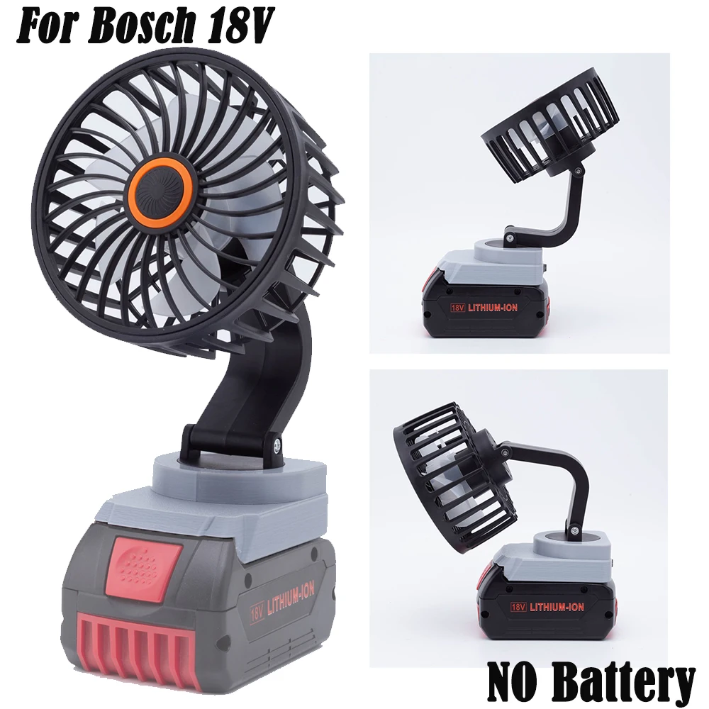 

Portable Camping Fan For Bosch 18V BAT609 Lithium Battery Powered Wireless Hiking Fishing (Not include battery)