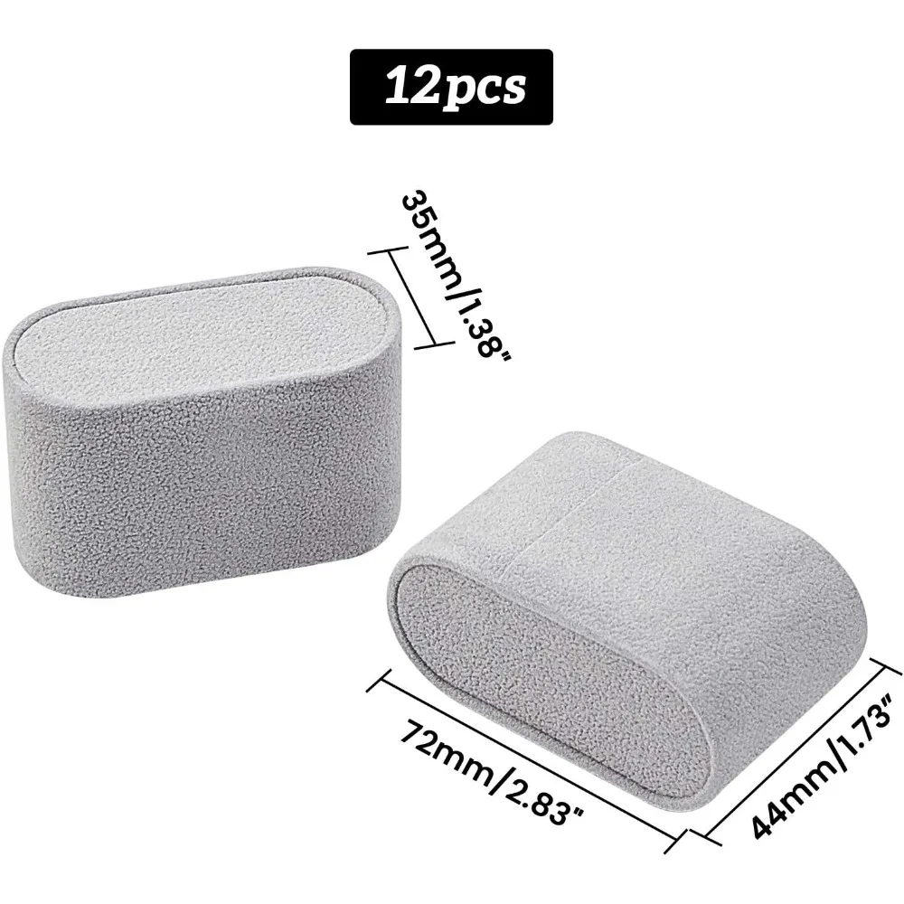 12 Pieces 2.8 x 1.7 Inch Velvet Small Bracelet Watch Pillow for Watch Box Jewelry Display Storage Case (Darkgray)