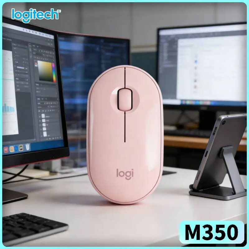 Logitech M350 Pebble Travel Mouse - Slim Shape, Quiet Operation, Bluetooth Low Energy, 18-Month Battery, iPad PC Mac Fit