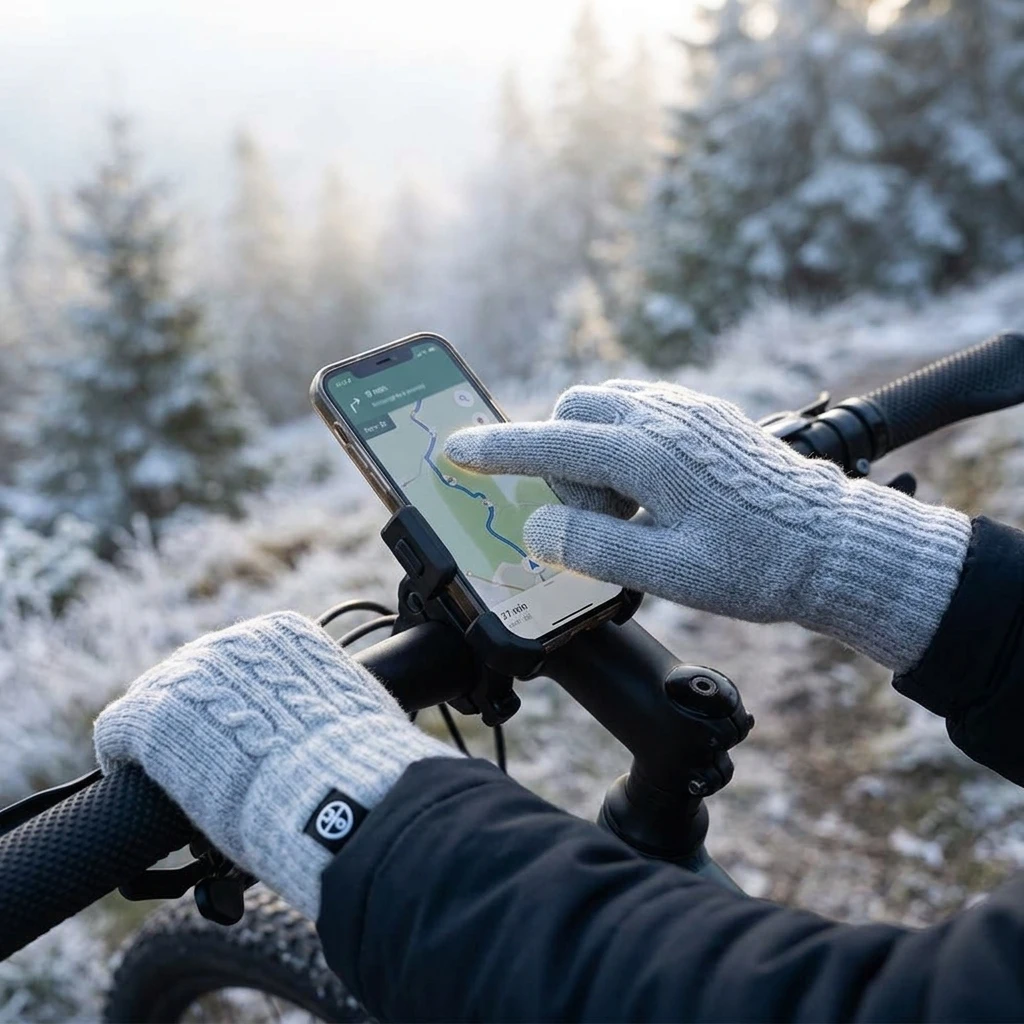 Men's Knit Gloves Winter Commuting Warm Fleece Lined Touchscreen Mittens Non Slip Grip for Driving Cycling Hiking Durable