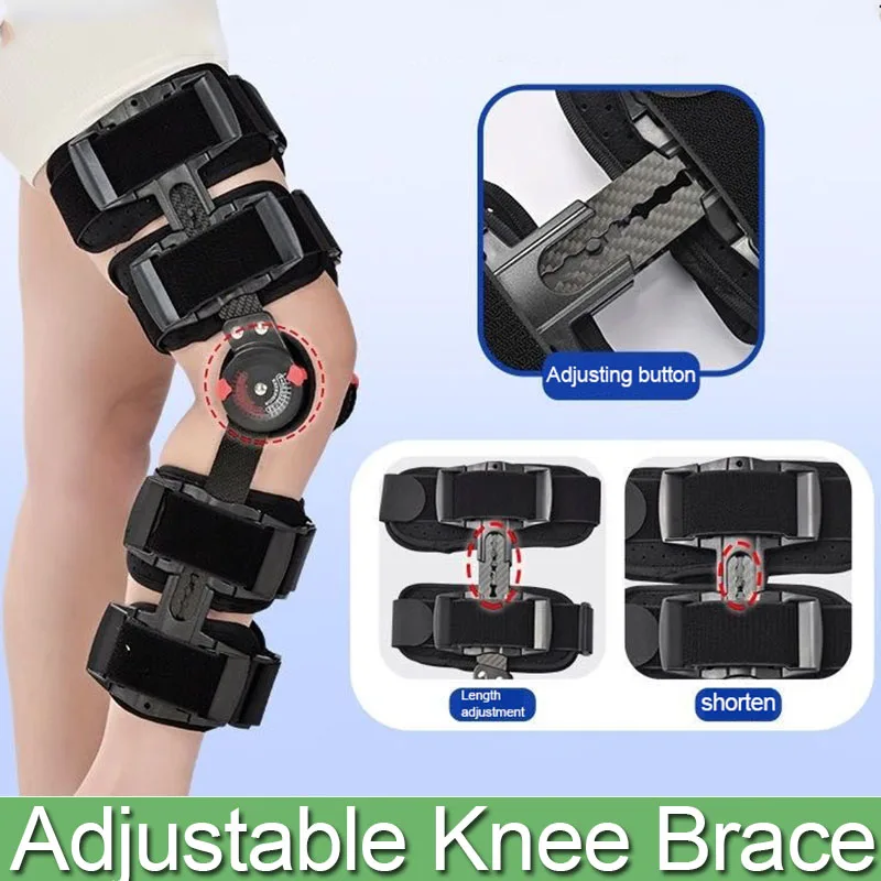 

Adjustable Post-op OA Hinged Knee Brace-Carbon Fiber Knee Brace Immobilizer-For ACL, MCL, LCL, Meniscus Tear Hinge Orthopedic