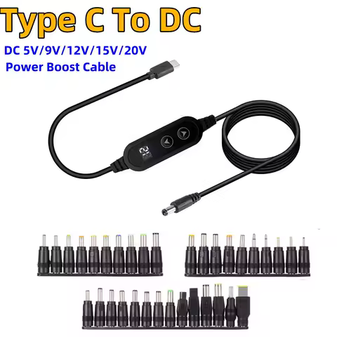 USB C to DC Power Boost Cable Type C To DC Fast Charging 5V To 12V Boost Converter Cable Adapter For Wireless Router TV BOX