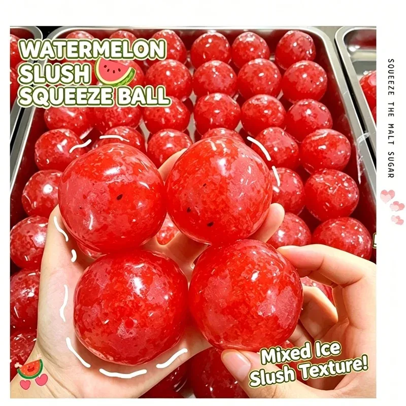 //*Handmade Watermelon Slushy Squishy Toy Soft Slow Rebound Stress Relief Squeeze Toy Realistic Fruit Simulation Model Adult Gif