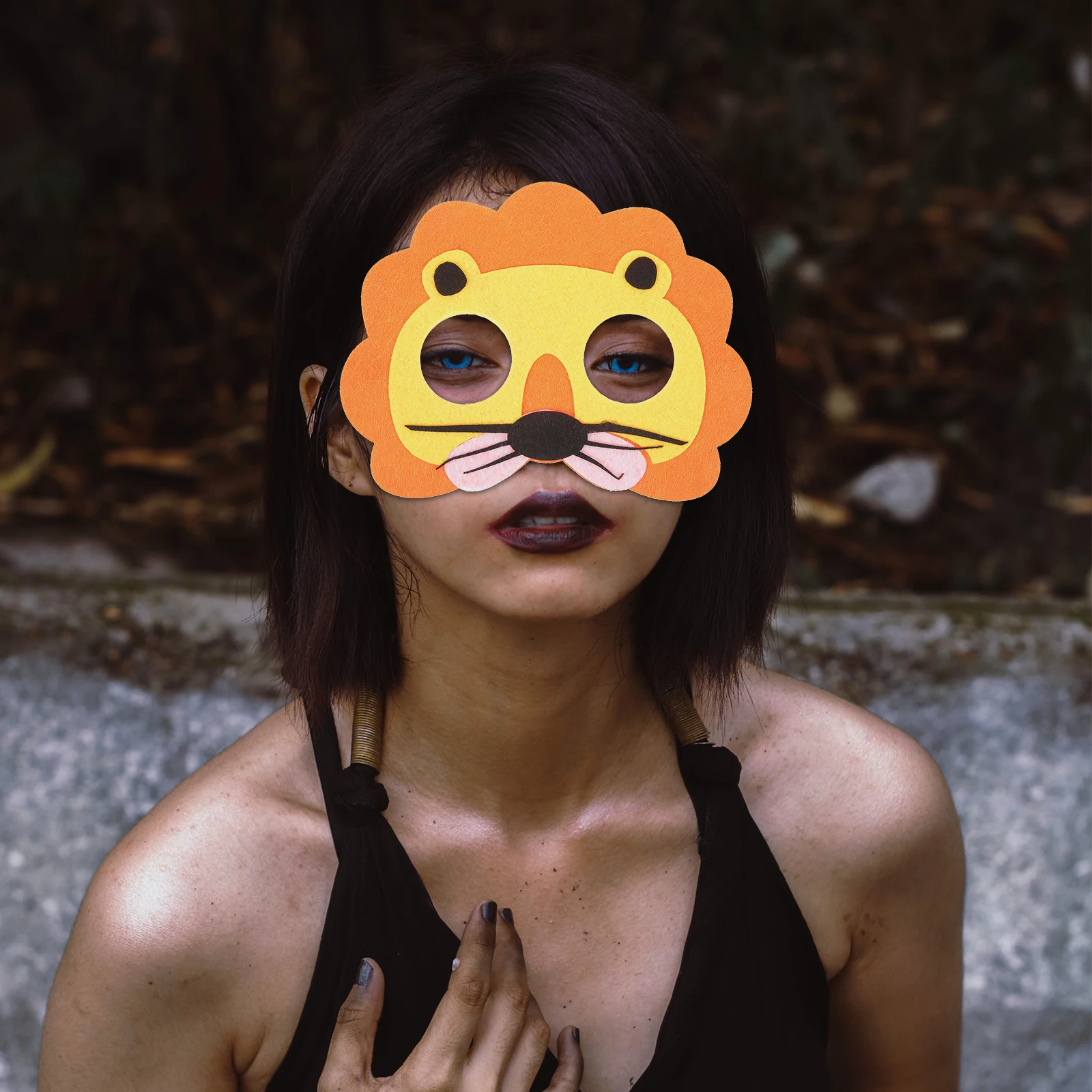 12 Pcs Kids Animal Masks Felt Material Lightweight Rabbit Lion Fox Deer Elephant Party Accessories Halloween Cosplay Props