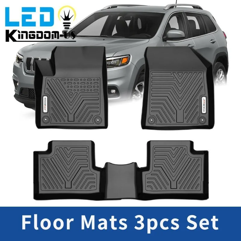 

3PCS Floor Mats Liner for 2015-2023 Jeep Cherokee Rubber All Season Front & Rear United States