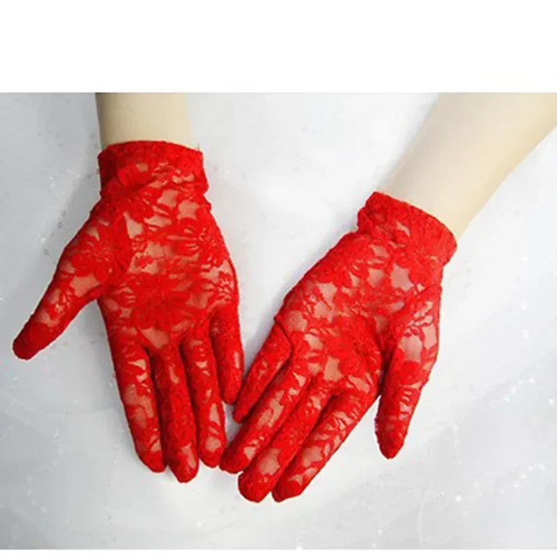 Gants de Mariage Courts Noirs/Ivoire pour Femme, Doigt Complet, pour Conduite, IsotSunscreen, Robe d'Été